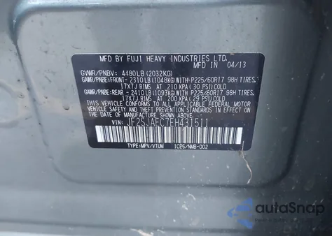 2014 Subaru Forester 2.5I Premium из США, поврежденный, VIN JF2SJAEC7EH431511